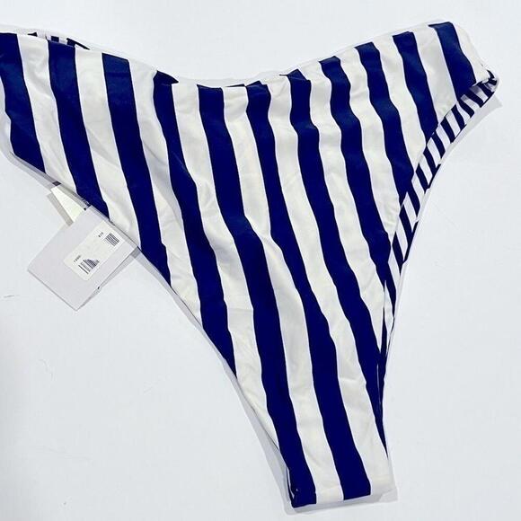 ROXY Juniors Paradise Reversible Bikini Bottoms Navy White Parallel XL New - Picture 8 of 16